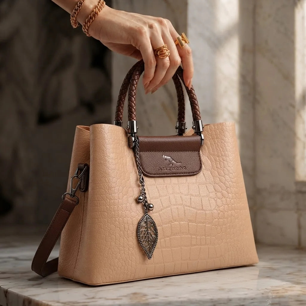 L'Éloriée Embossed Vintage Leather Bag