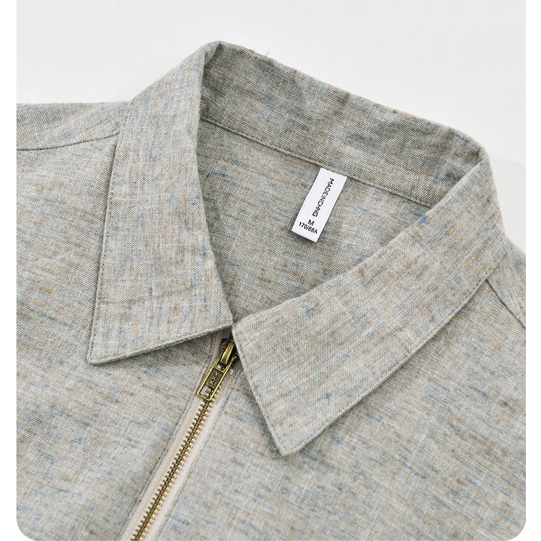 Taro Cotton Linen Zip Jacket