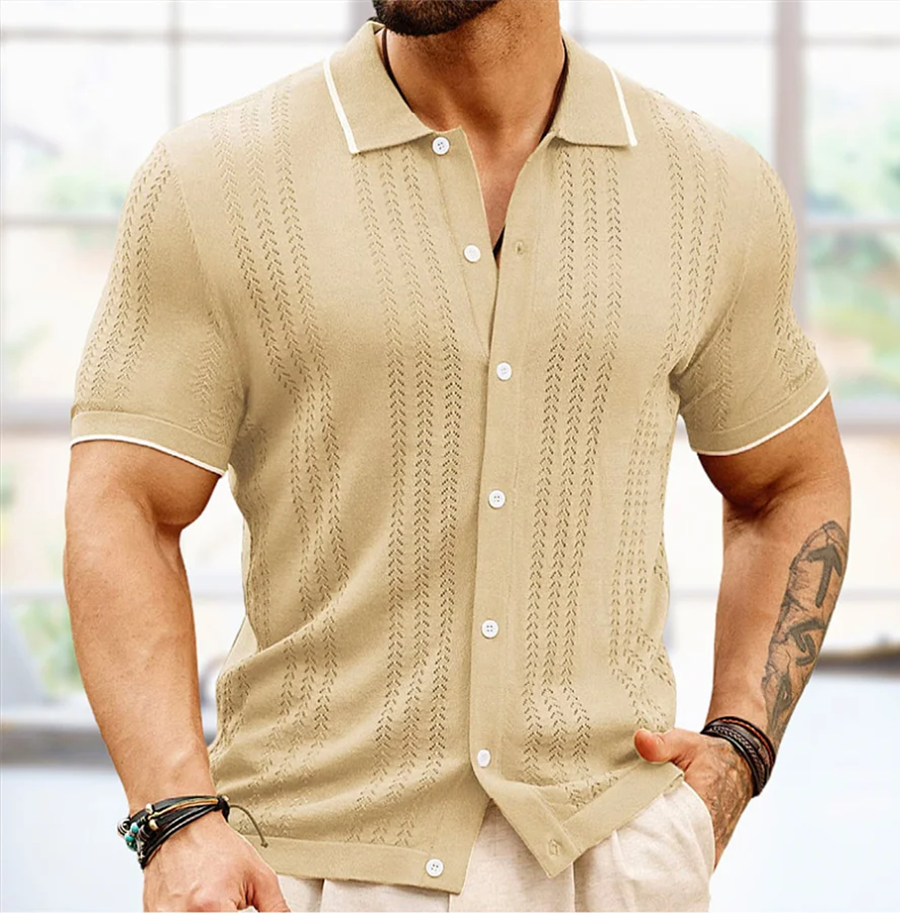 Carlo Marino Button-Down Knit Polo