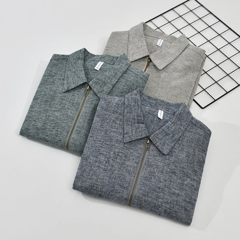 Taro Cotton Linen Zip Jacket
