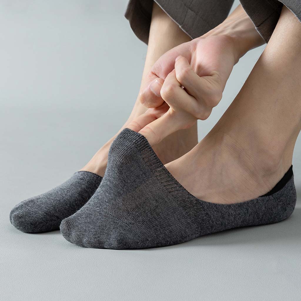 Mens Invisible Cotton Anti-Slip Socks