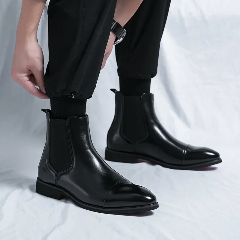 Belucio Leather Chelsea Boots