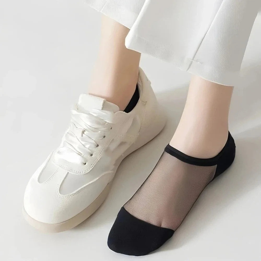 Invisible Breathable Cotton Sheer No-Slip Socks