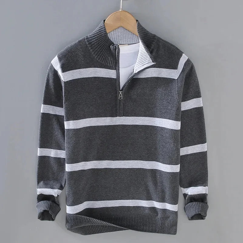 Hiro Cotton Quarter-Zip Sweater