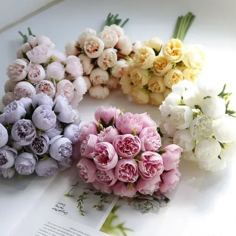 Serene Silk Floral Peony Bouquet