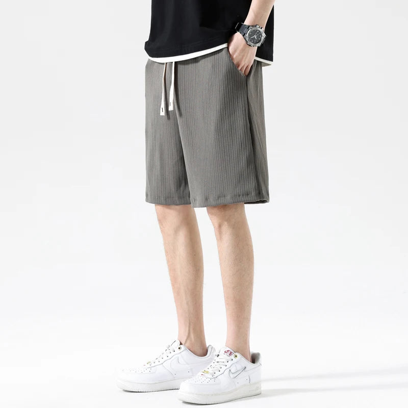 Pleated Drawstring Shorts