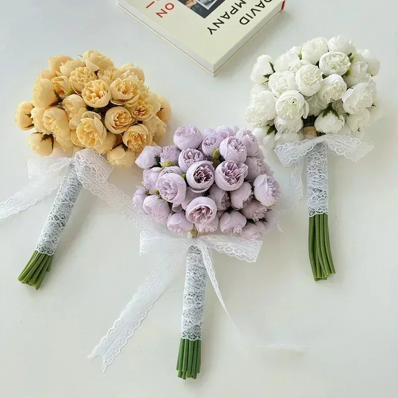 Serene Silk Floral Peony Bouquet