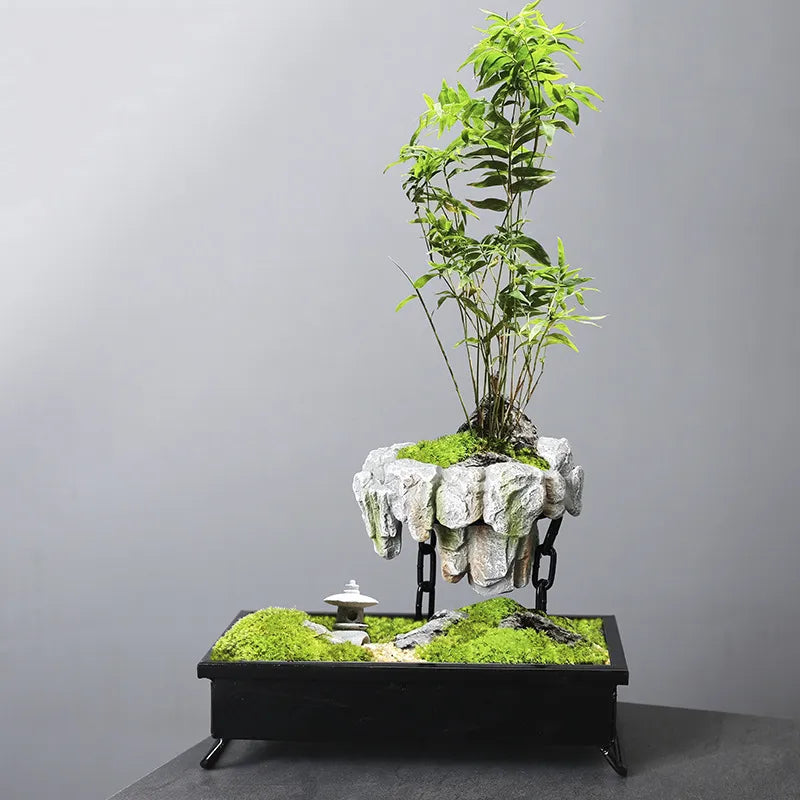 FantasyPot™ Hand-Made Stone Design Levitating Bonsai Pot