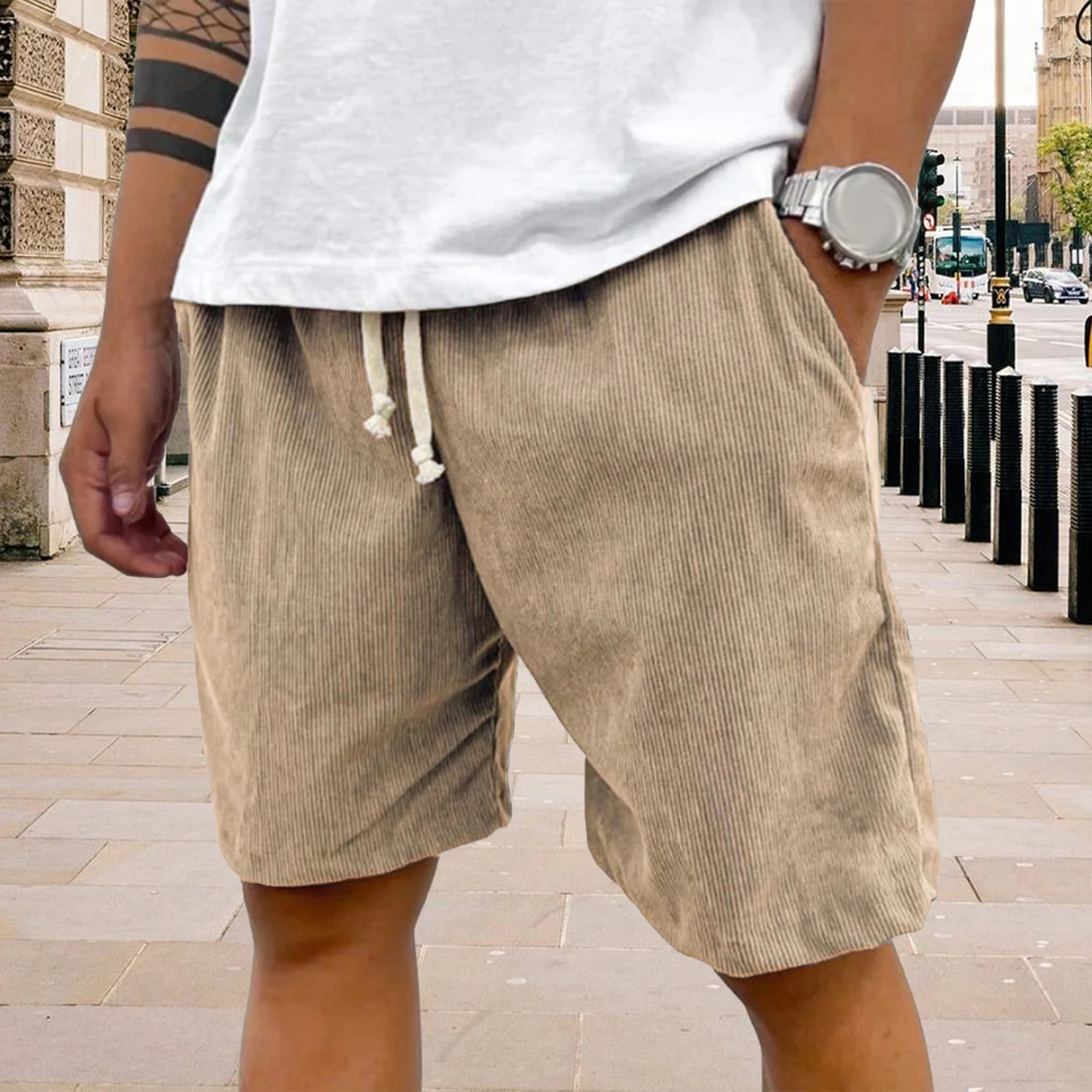 Calvin Drawstring Corduroy Shorts