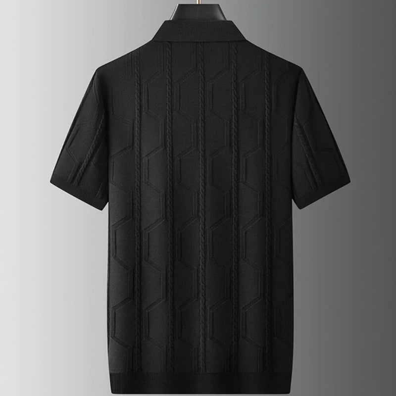 Hensu Jacquard Short Sleeve Polo