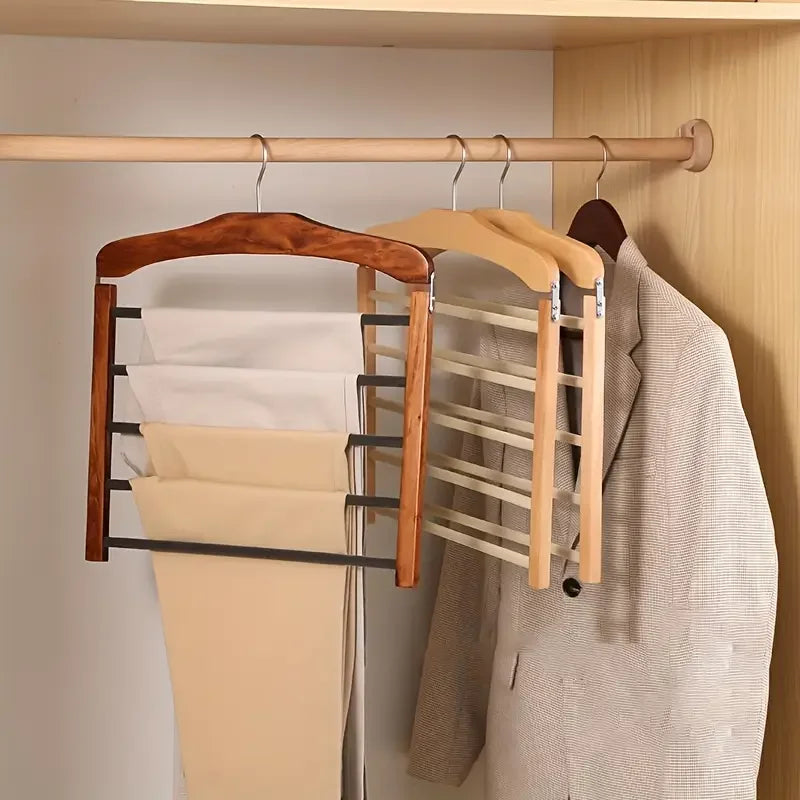 Premium Walnut Wood Multi-Bar Hanger
