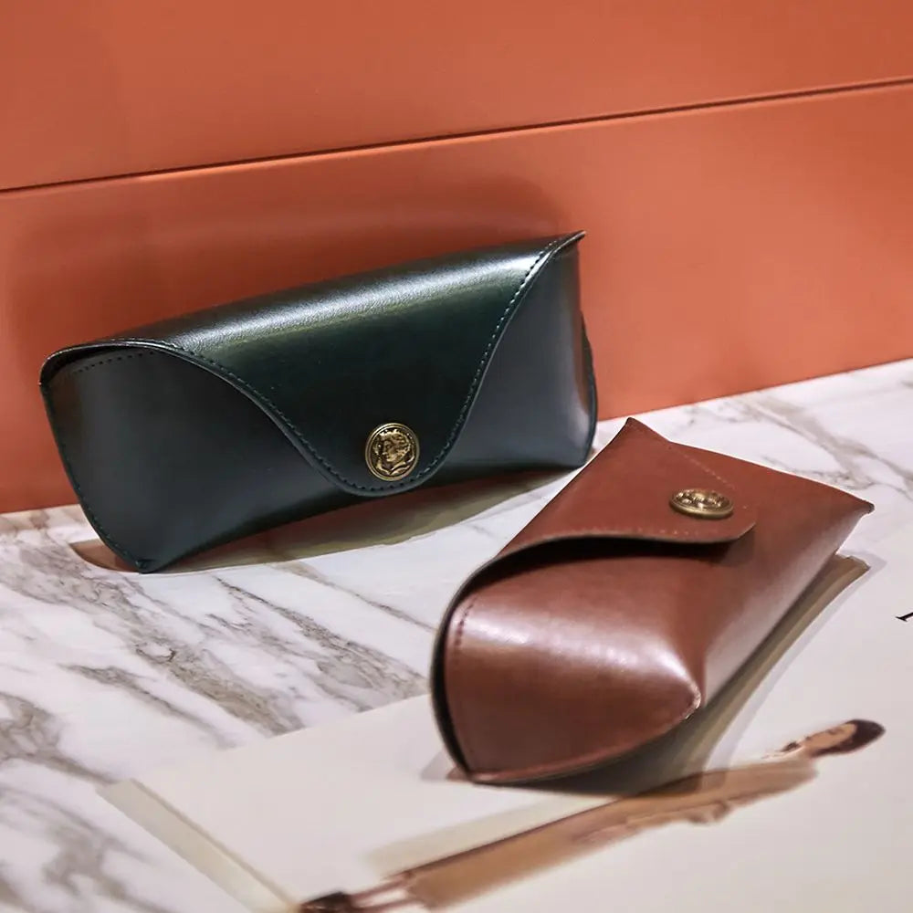 Aurore Retro Leather Sunglasses Case