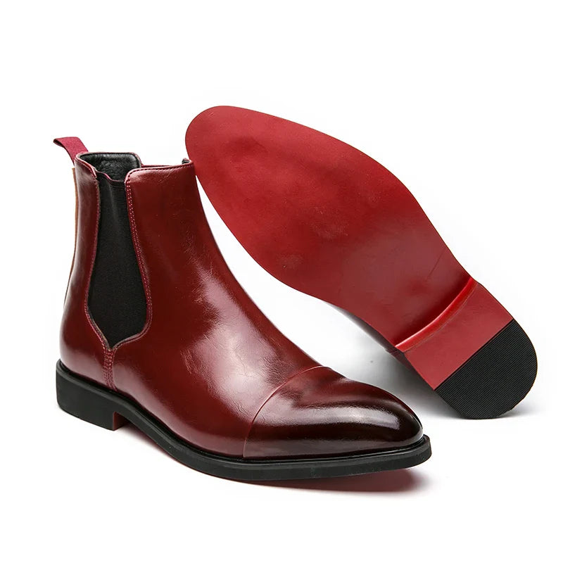 Belucio Leather Chelsea Boots