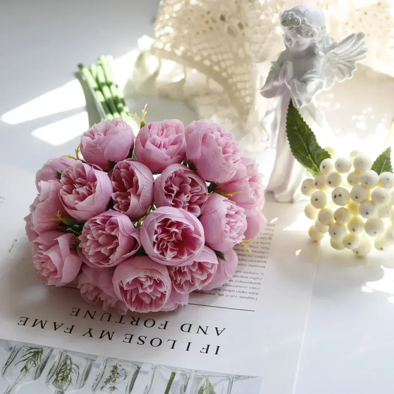 Serene Silk Floral Peony Bouquet