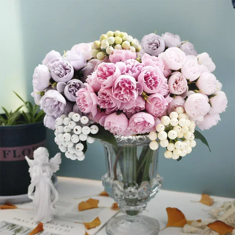 Serene Silk Floral Peony Bouquet