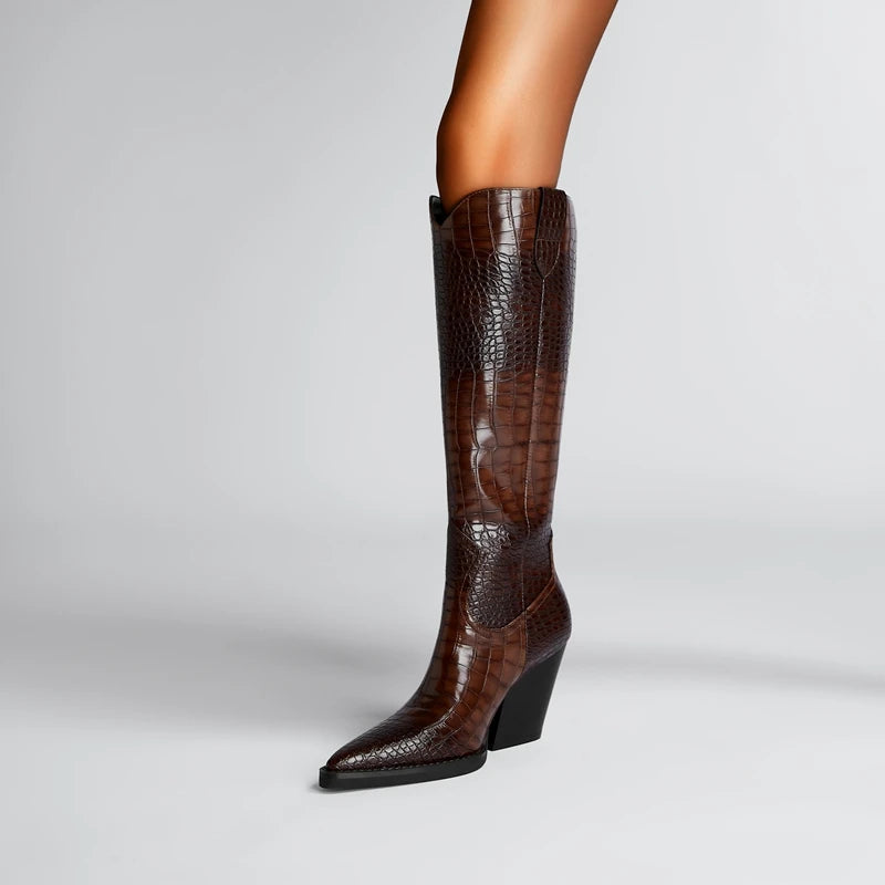 Westlyn Croc Leather Boots