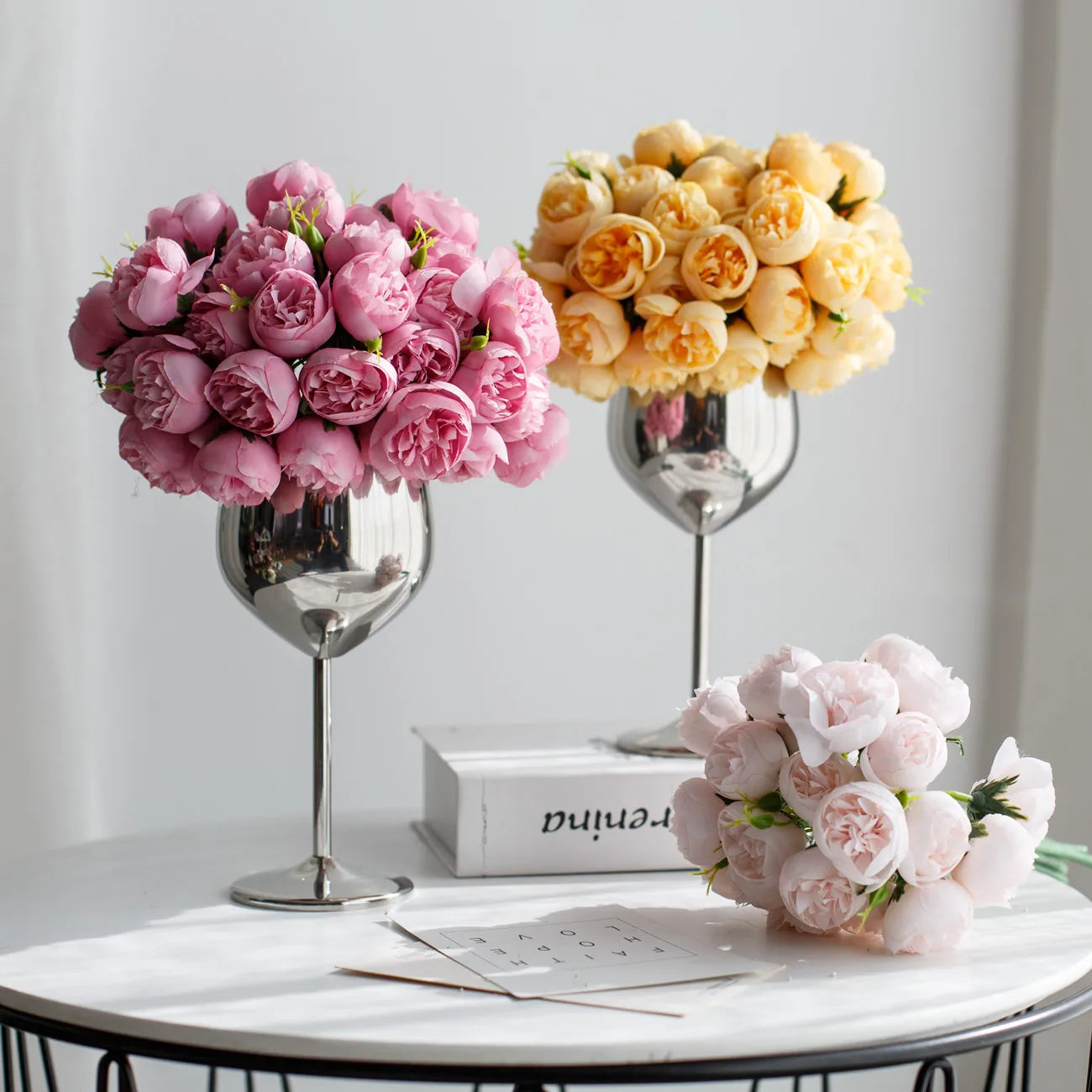 Serene Silk Floral Peony Bouquet