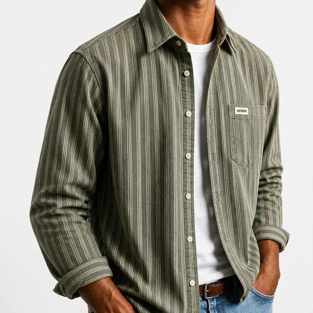 Aldren Striped Organic Cotton Shirt