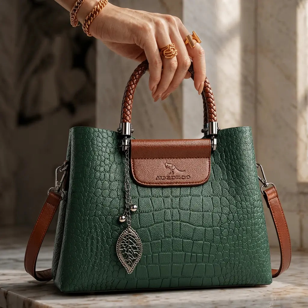 L'Éloriée Embossed Vintage Leather Bag