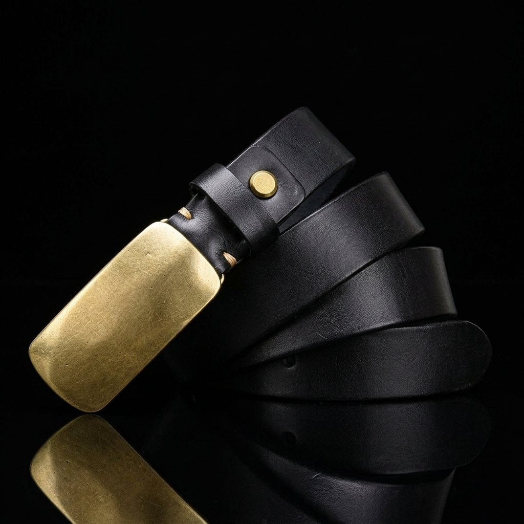 Full Grain Brass Buckle Belt