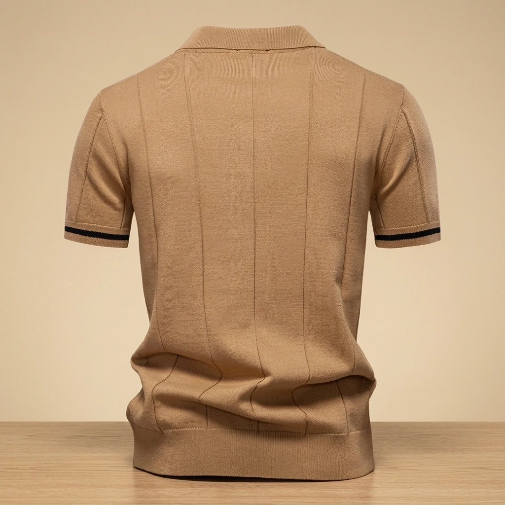 Amalfi Tipped Cuff Zip Polo