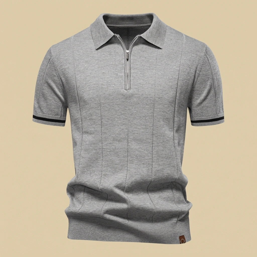 Amalfi Tipped Cuff Zip Polo
