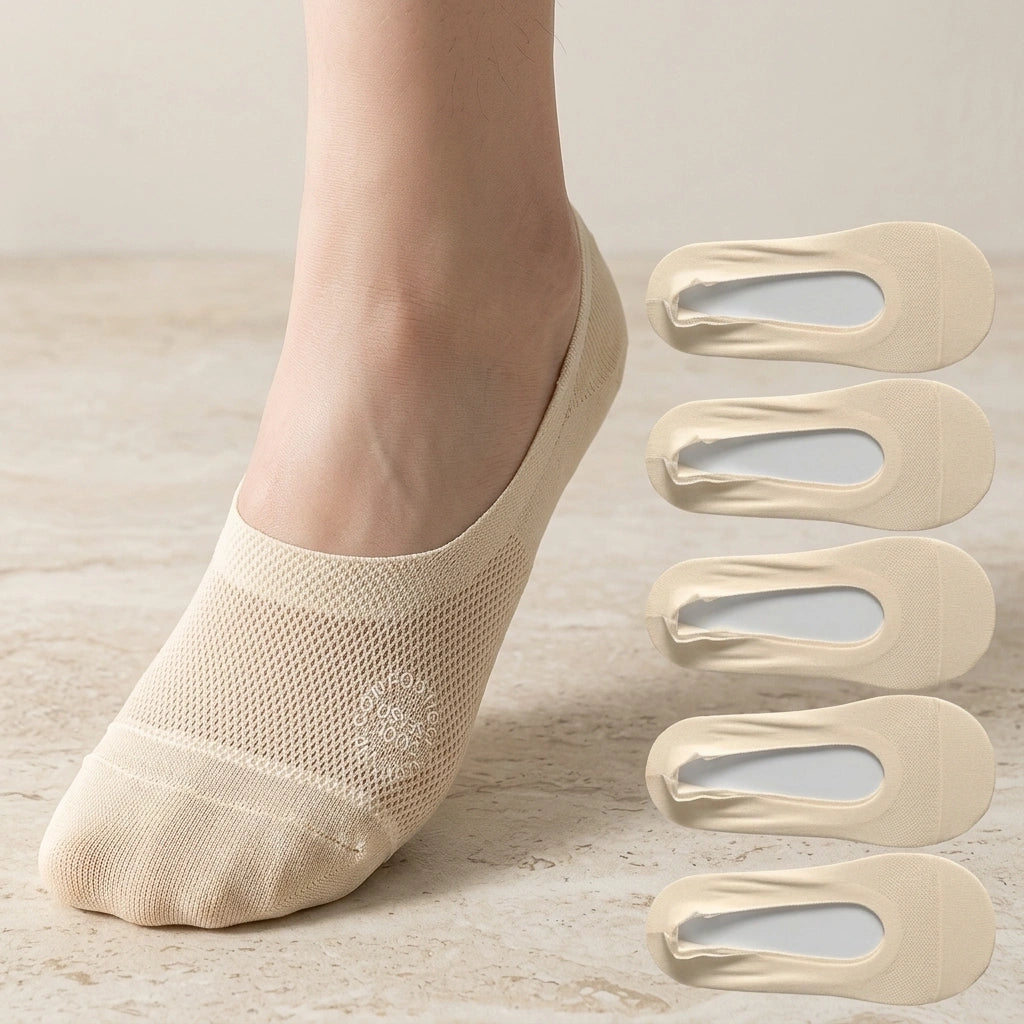 Invisible Breathable Reinforced Toe No-Show Socks