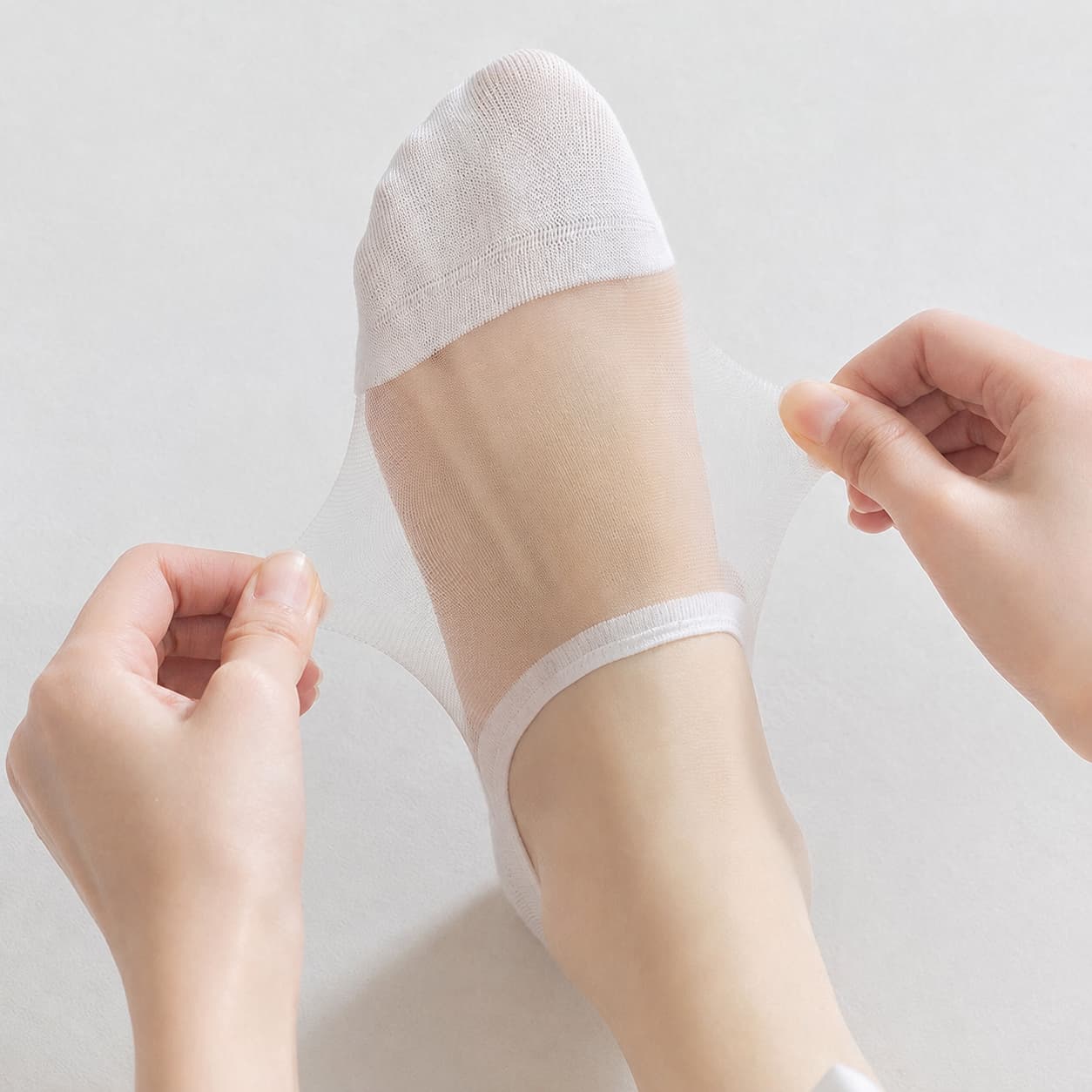 Invisible Breathable Cotton Sheer No-Slip Socks