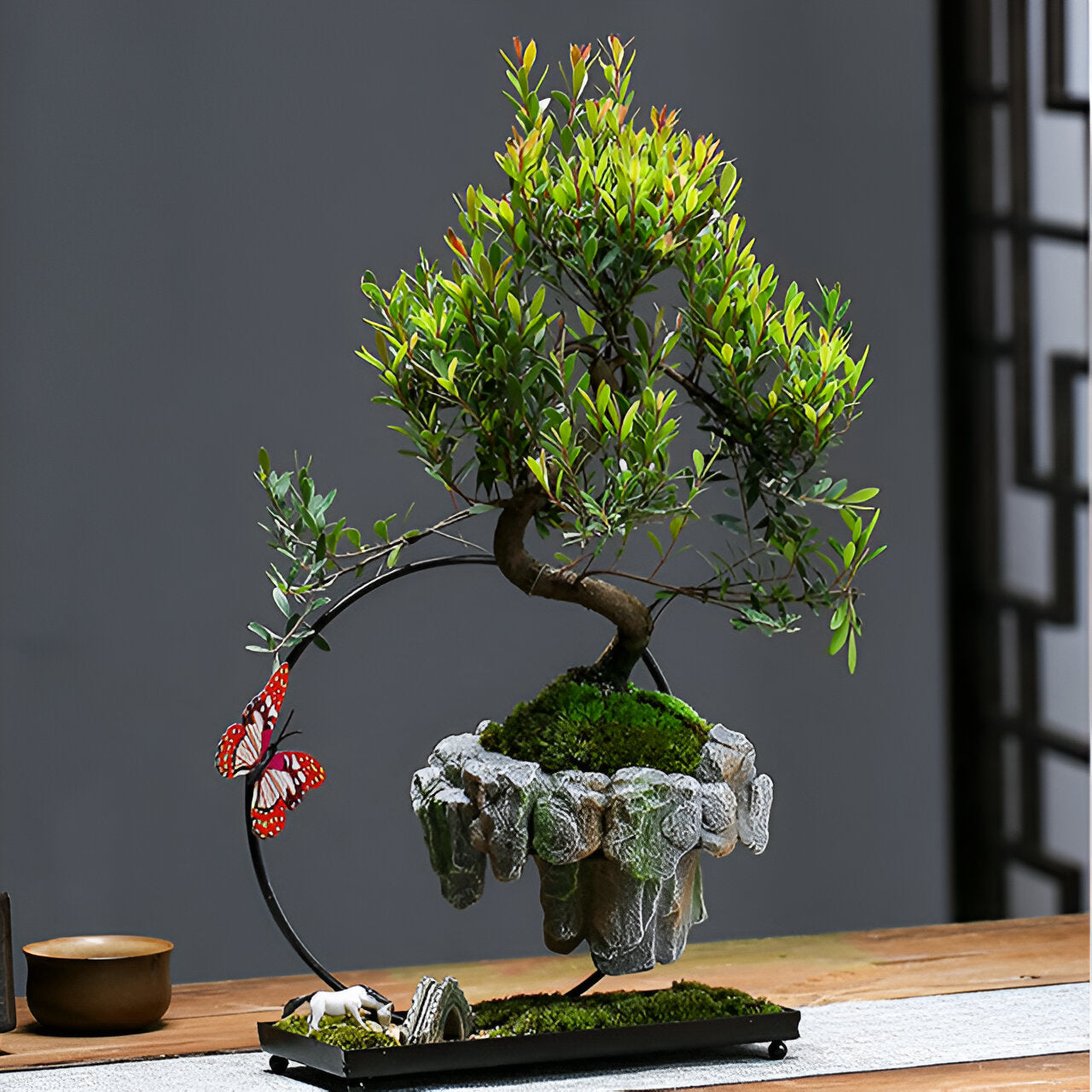 FantasyPot™ Hand-Made Stone Design Levitating Bonsai Pot