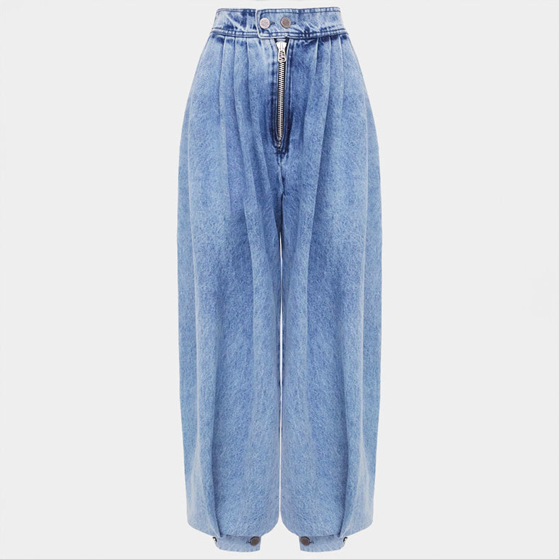 High Waist Denim Balloon Jeans