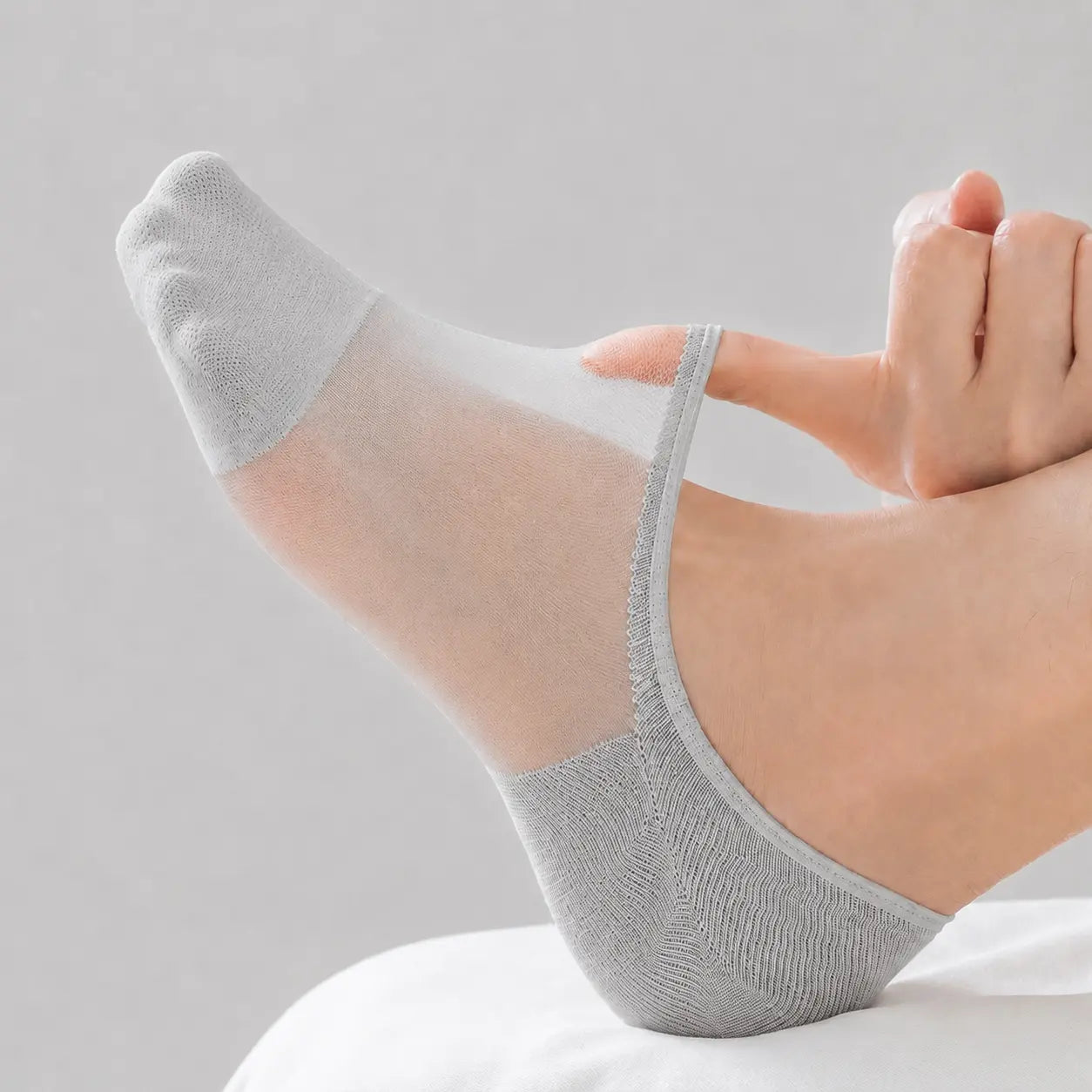 Invisible Breathable Cotton Sheer No-Slip Socks