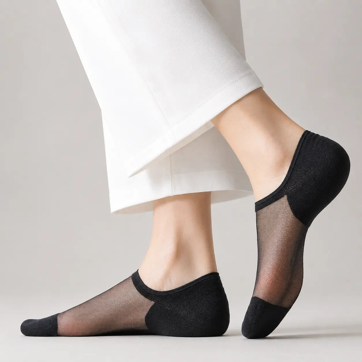Invisible Breathable Cotton Sheer No-Slip Socks