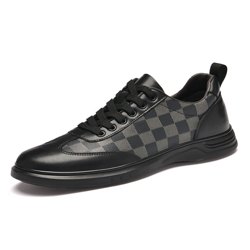 Gianni Checkered Leather Sneakers