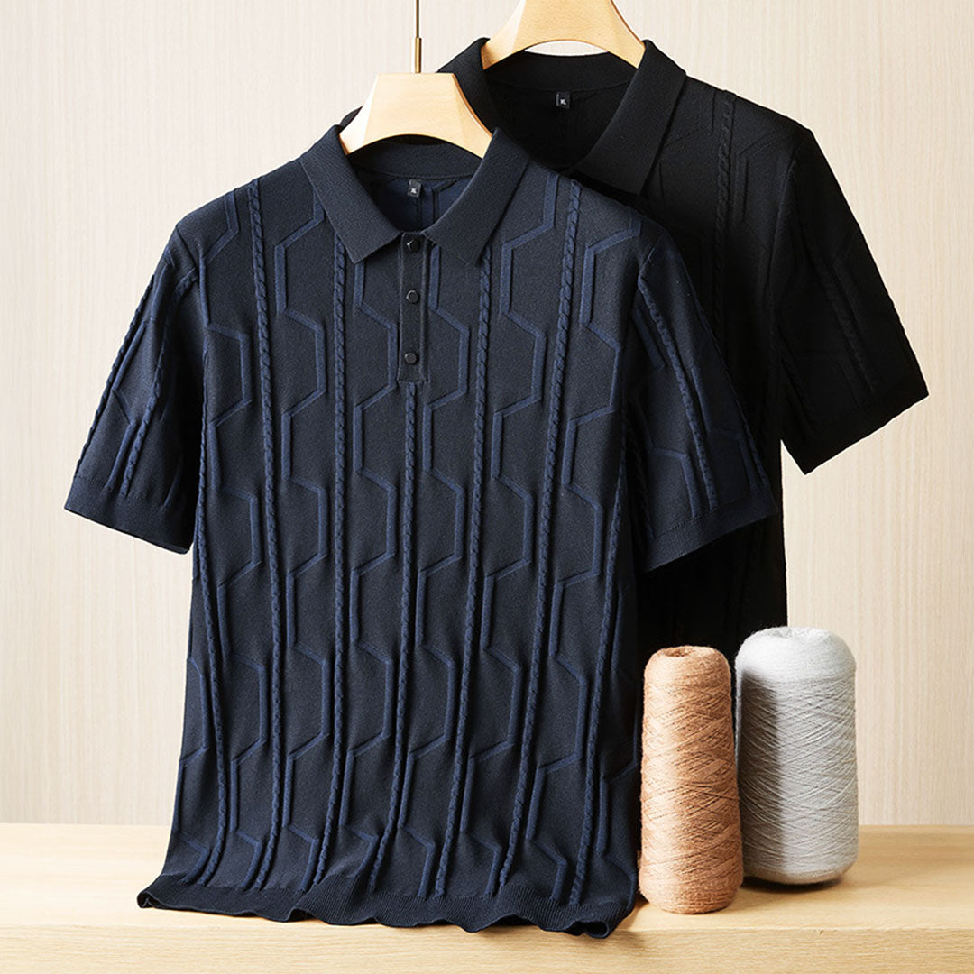 Hensu Jacquard Short Sleeve Polo