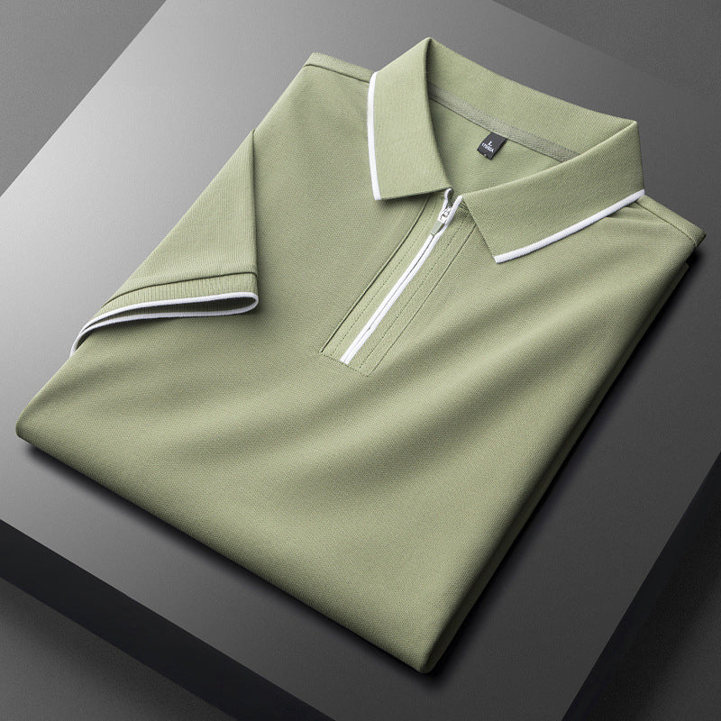 Laurent Cotton Silk Polo Shirt