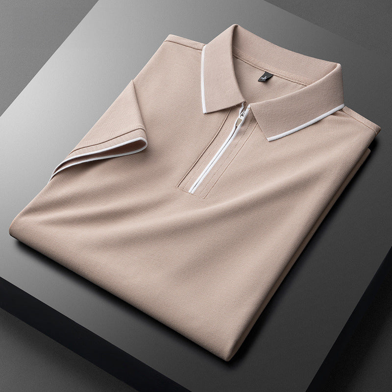 Laurent Cotton Silk Polo Shirt