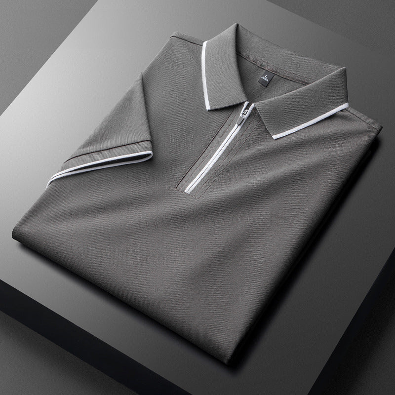 Laurent Cotton Silk Polo Shirt