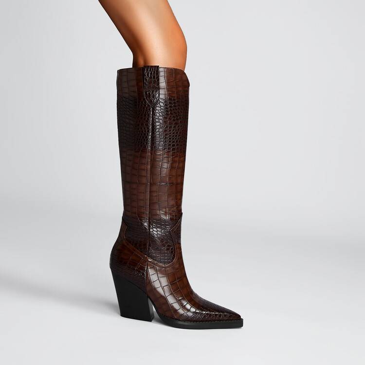 Westlyn Croc Leather Boots