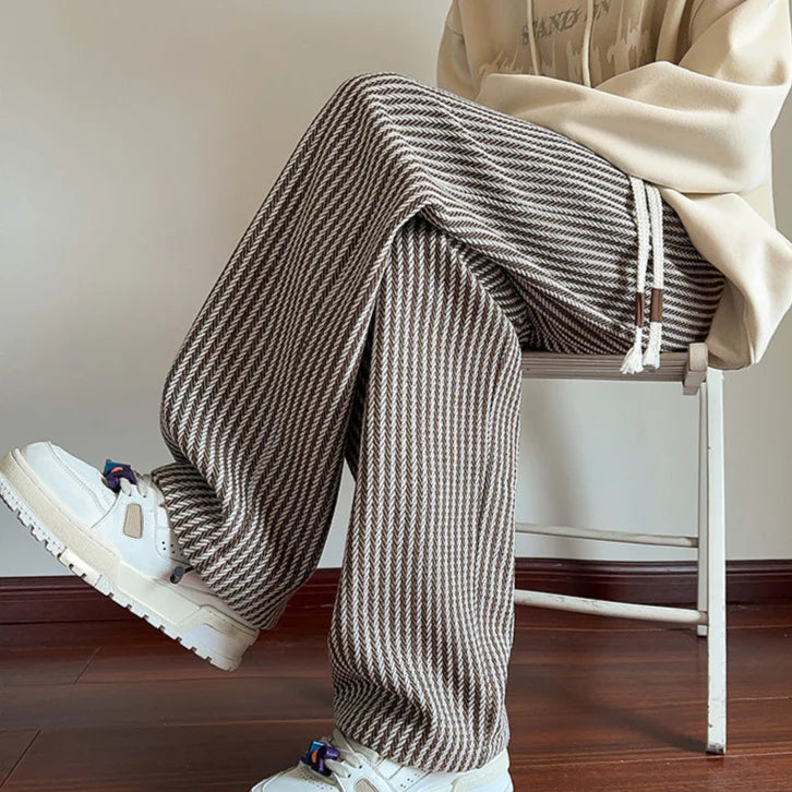 Sutton Herringbone Wide-Leg Pants