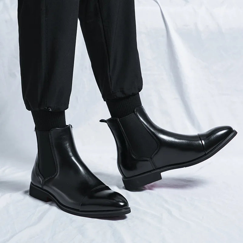 Belucio Leather Chelsea Boots