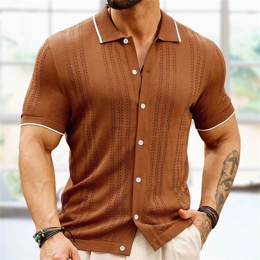 Carlo Marino Button-Down Knit Polo