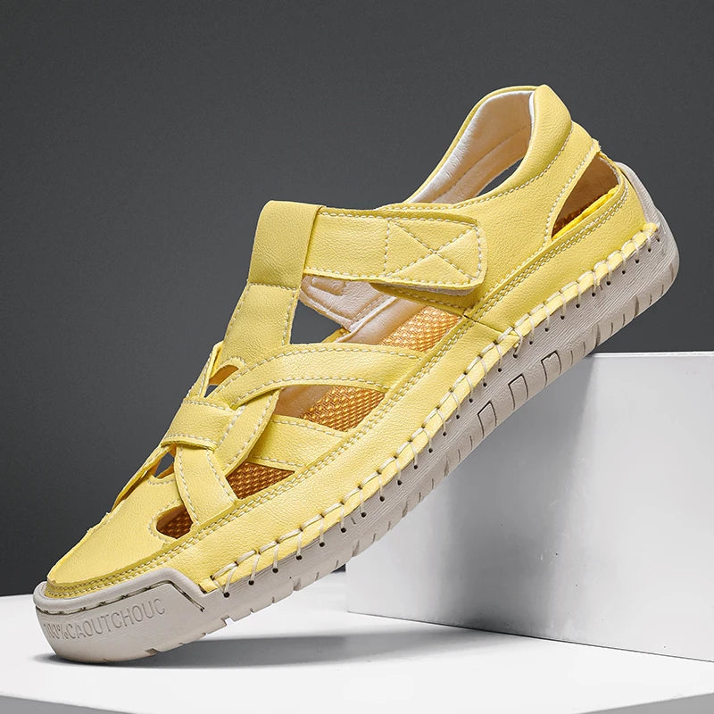 Caspian Hollow Leather Sandals