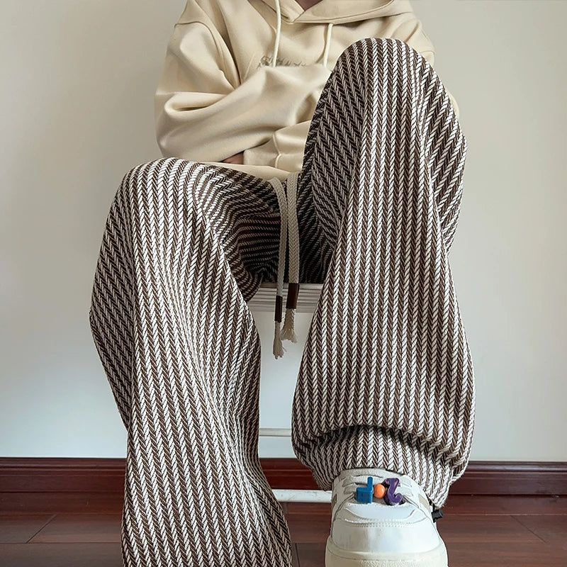 Sutton Herringbone Wide-Leg Pants