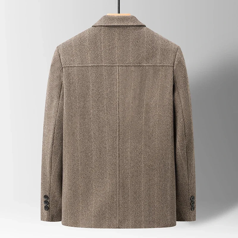 Savile Herringbone Wool Coat