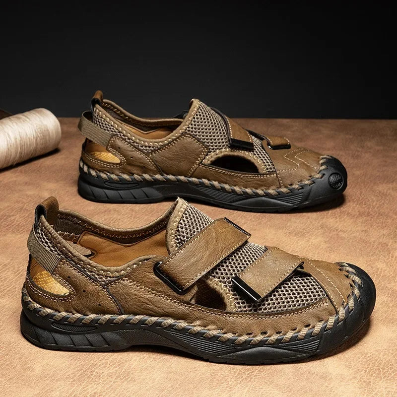 Luca Velcro Leather Sandals