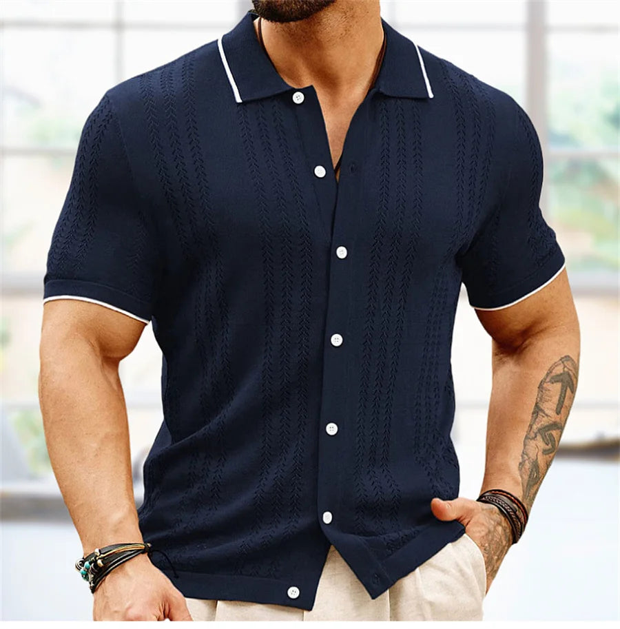 Carlo Marino Button-Down Knit Polo