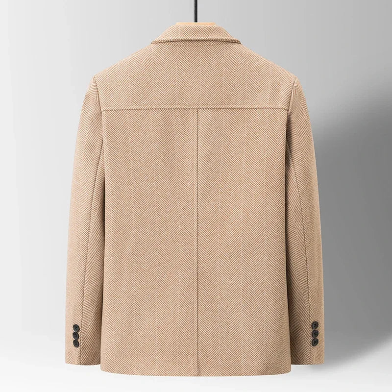 Savile Herringbone Wool Coat