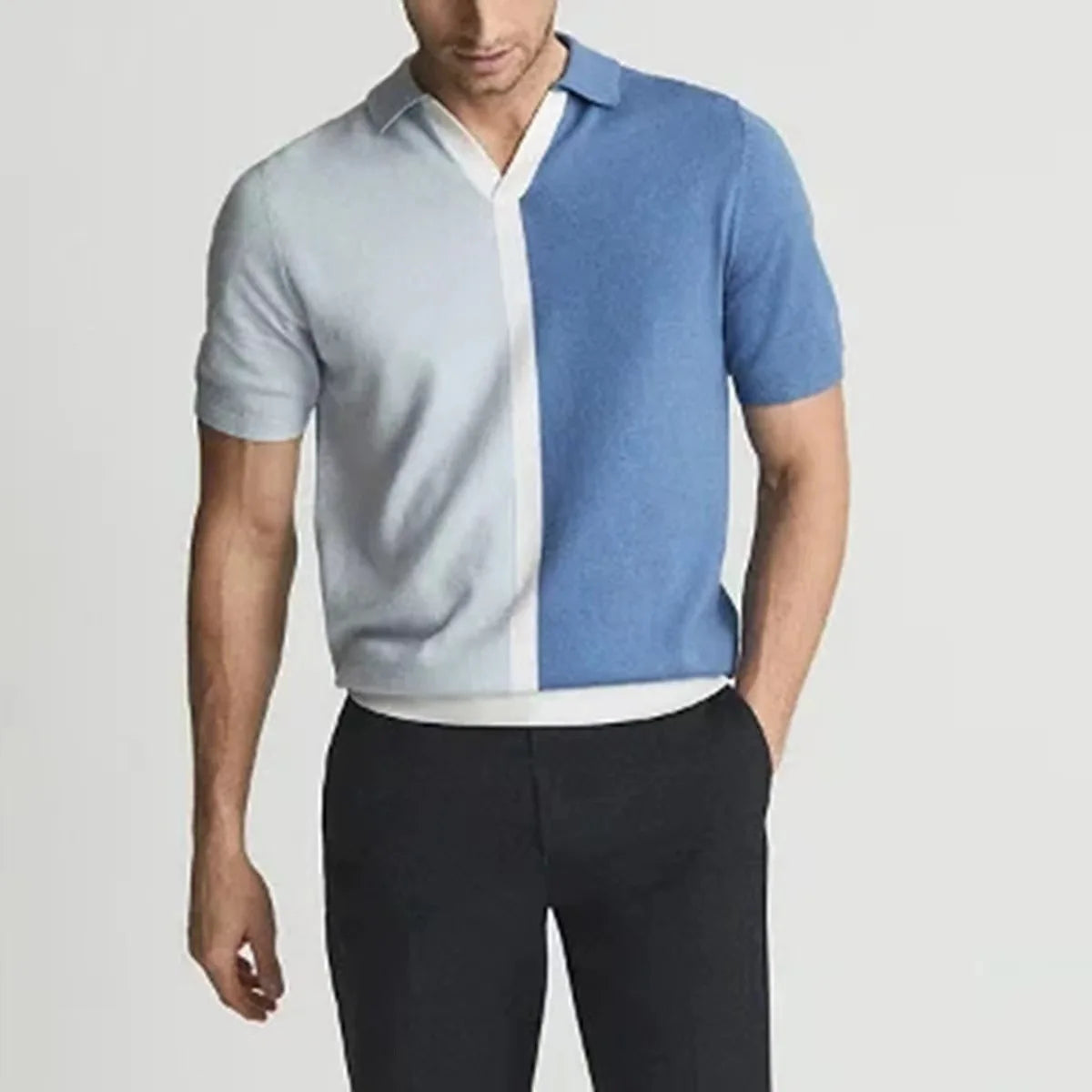 Leclerc Dual-Tone Knit Polo