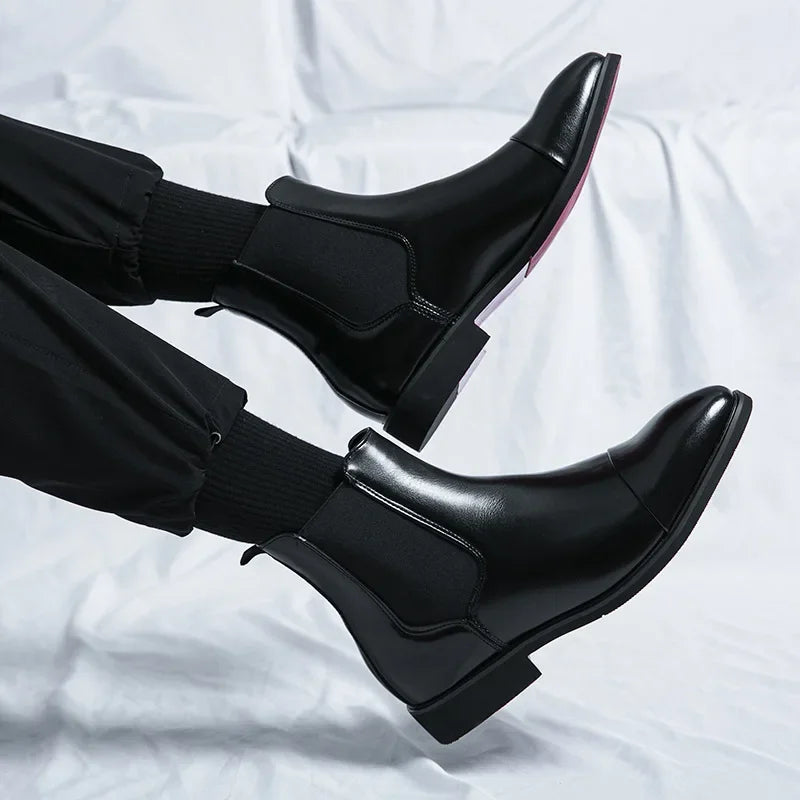 Belucio Leather Chelsea Boots