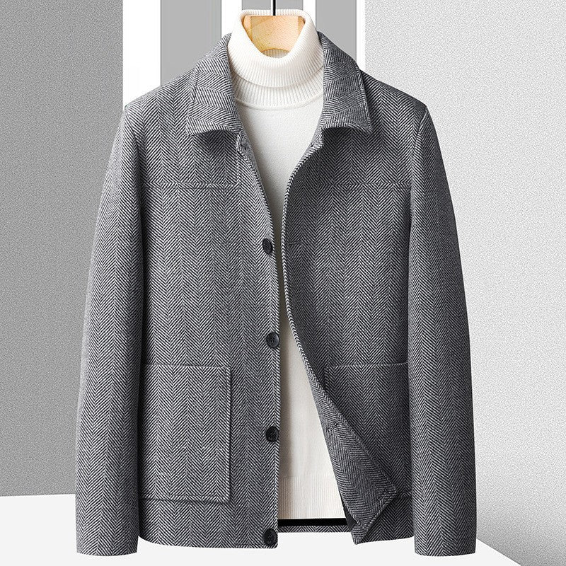 Savile Herringbone Wool Coat